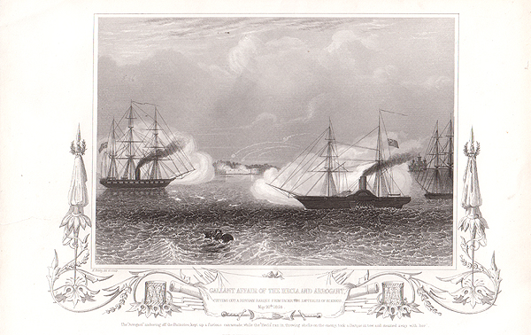 Gallant Affair of the Heckla and Arrogant cutting out a Russian Barque from under the Batteries of Eckness May 20th 1854