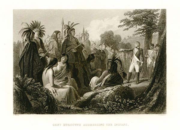 General Burgoyne addressing the Indians