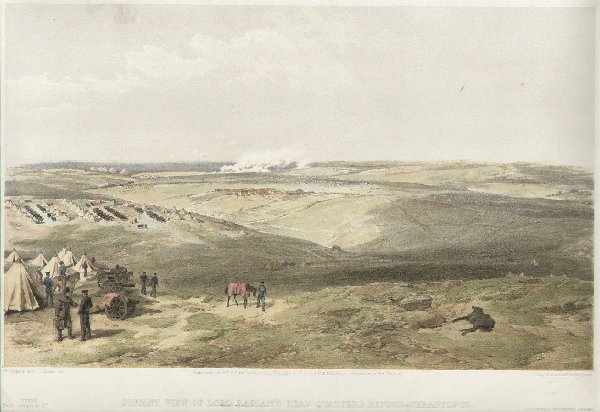 Crimean War - Distant View of Lord Raglan's Head Quarters before Sebastopol 