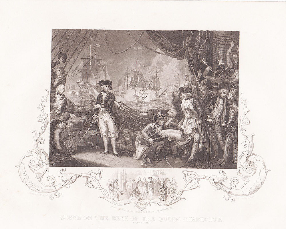 Scene on the deck of the Queen Charlotte (June 1, 1794)