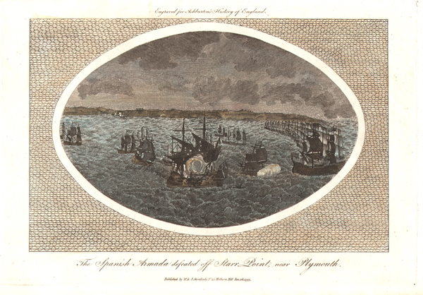 The Spanish Armada defeated off Starr Point near Plymouth