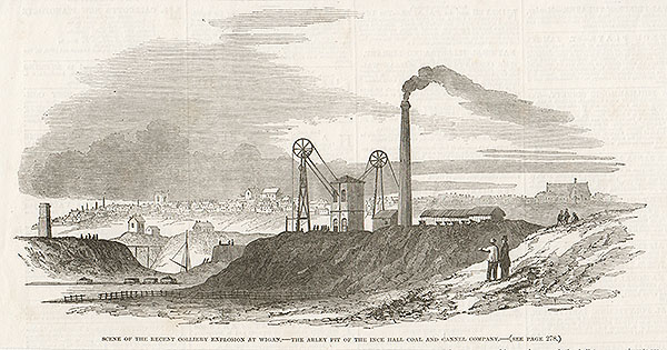 Scene of the recent Colliery Explosion at Wigan - The Arley Pit of the Ince Hall Coal and Cannel company