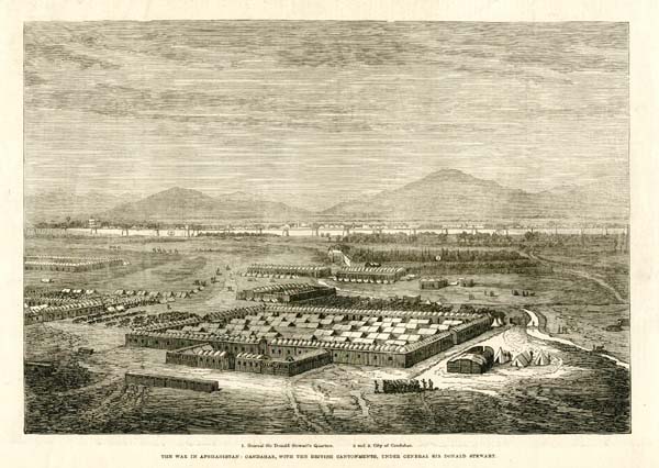 The War in Afghanistan :  Candahar, with the British Cantonments, under General Sir Donald Stewart.