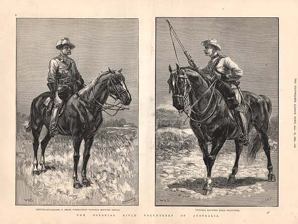 The Colonial Rifle Volunteers of Australia.  Lieutenant - Colonel  T. Price Commanding Victoria Mounted Rifles.