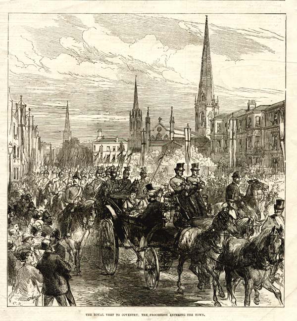 The Royal Visit to Coventry  :  The Procession entering the town