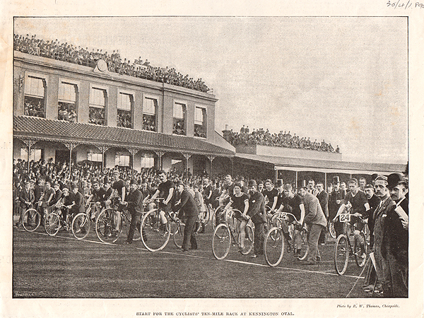 Start for the Cyclist's Ten - Mile Race at Kennington Oval.
