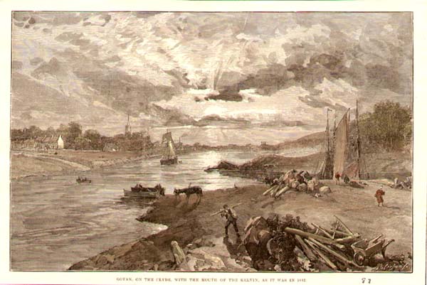 Govan on the Clyde with the mouth of the Kelvin as it was in 1842