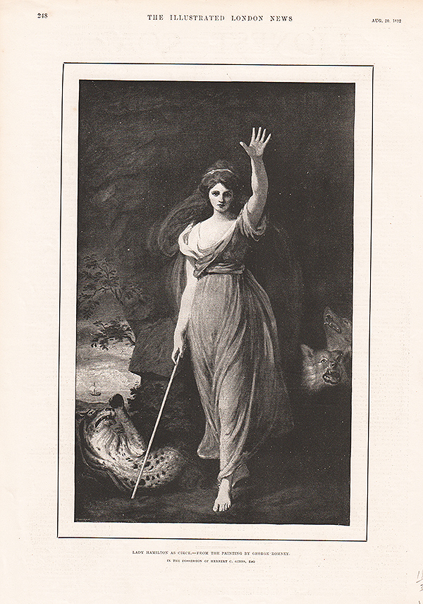 Lady Hamilton as Circe  -  From the painting by George Romney  