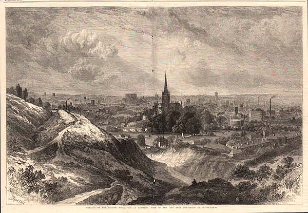Meeting of the British Association at Norwich :  View of the city from Mousehold Heath