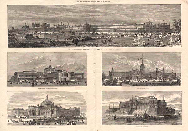 The Philadelphia Exhibition :  General view of the buildings.