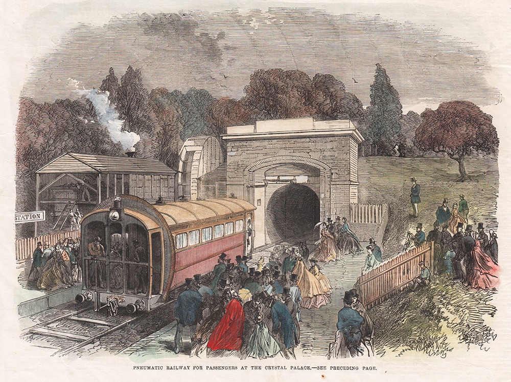 Pneumatic Railway for Passengers at the Crystal Palace.