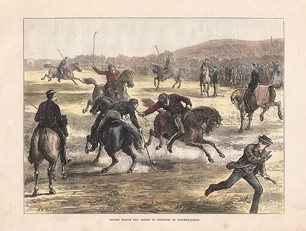 Officers playing Polo (Hockey on Horseback) on Woolwich Common.