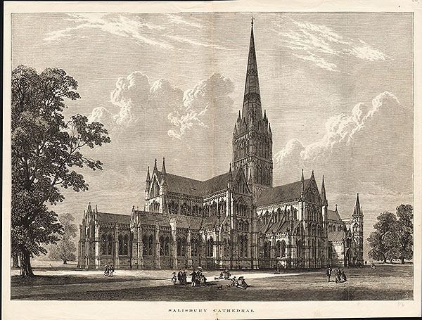 Salisbury Cathedral | antique prints maps