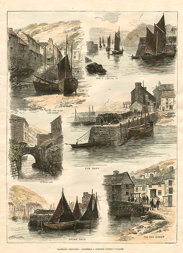 Rambling Sketches  :  Polperro a Cornish Fishing Village