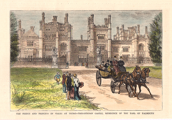 The Prince and Princess of Wales at Truro  -  Tregothnan Castle Residence of the Earl of Falmouth