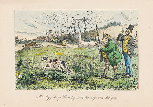 John Leech  -  Mr Jogglebury Crowdey with his dog and his gun