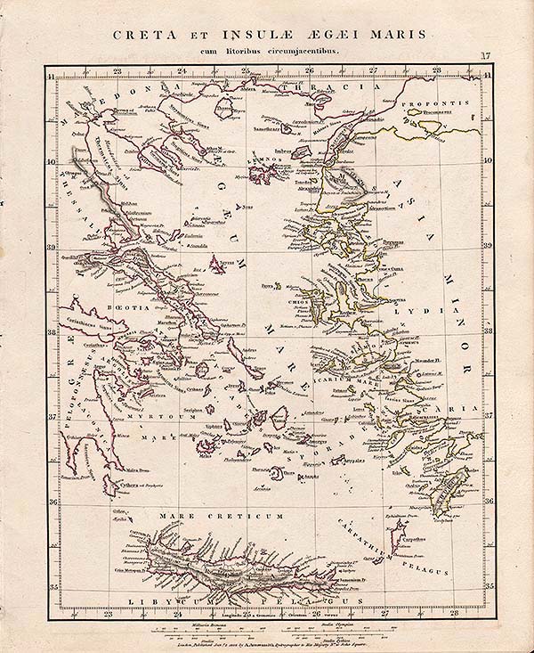 Creta et Insulae Aegaei Maris cum litoribus circumjacentibus  -  Aaron Arrowsmith