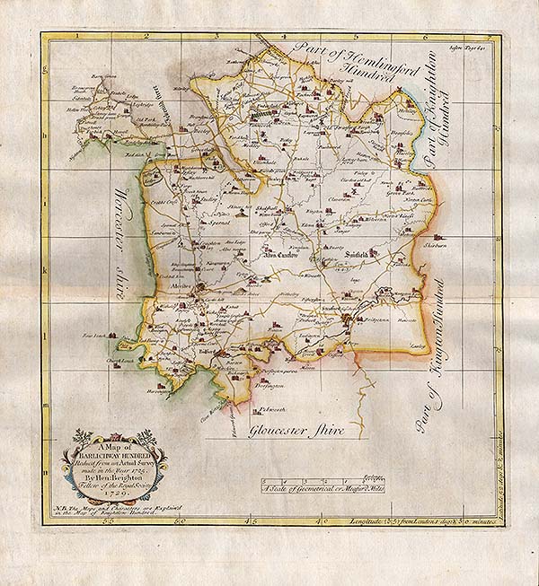Map of Barlichway Hundred  -   Henry Beighton