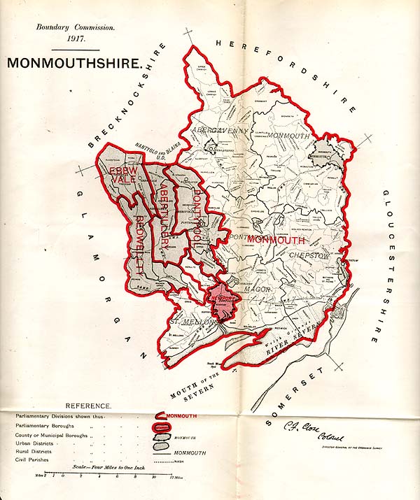 Boundary Commission 1917  -  Monmouthshire