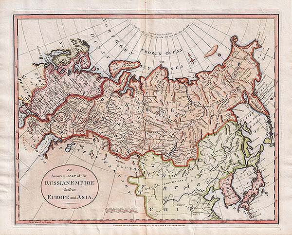 An Accurate Map of the Russian Empire both in Europe and Asia  -  C Dilly and C Robinson