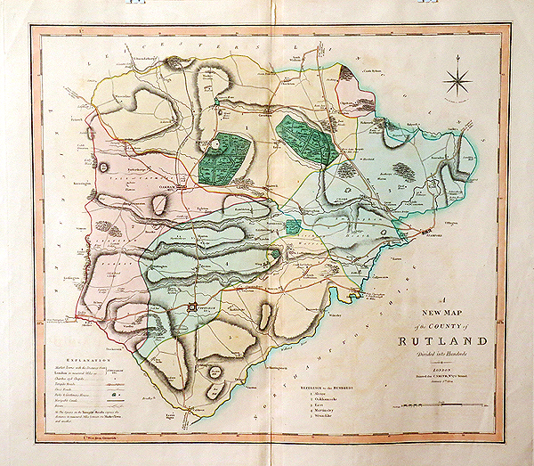 A New Map of the County of Rutland Divided into Hundreds  -  Charles Smith