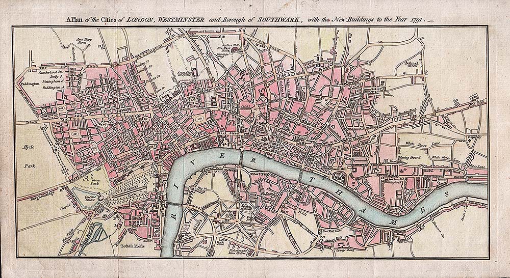 London Westminster and Borough of Southwark 1791.