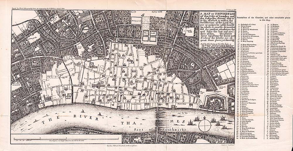 A map or groundplot of the citty of London
