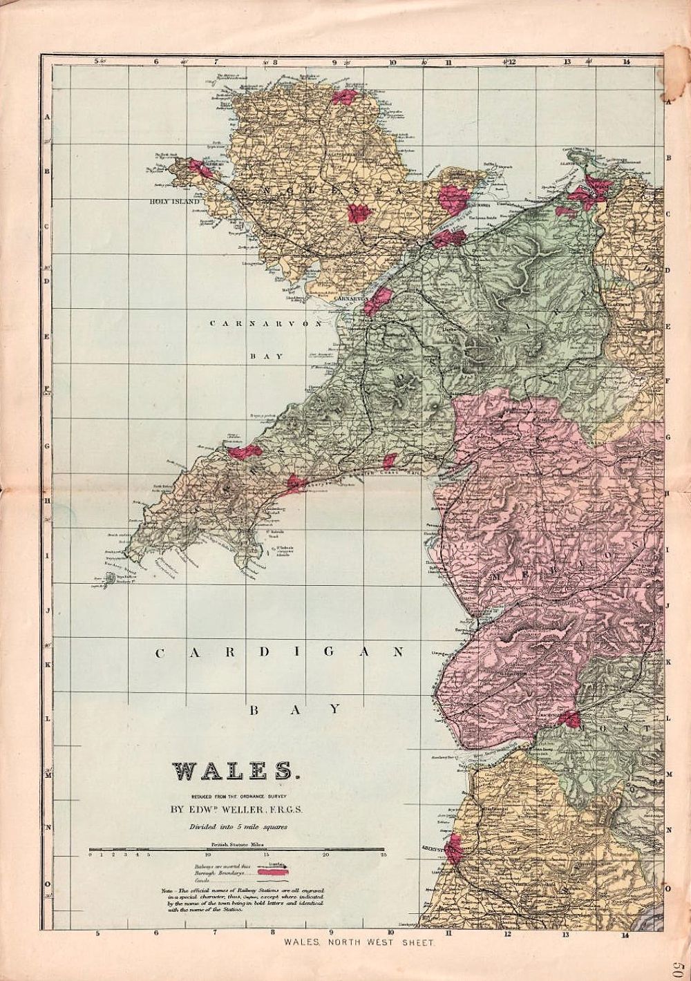 Edward Weller - Wales, Reduced from the Ordnance Survey. 