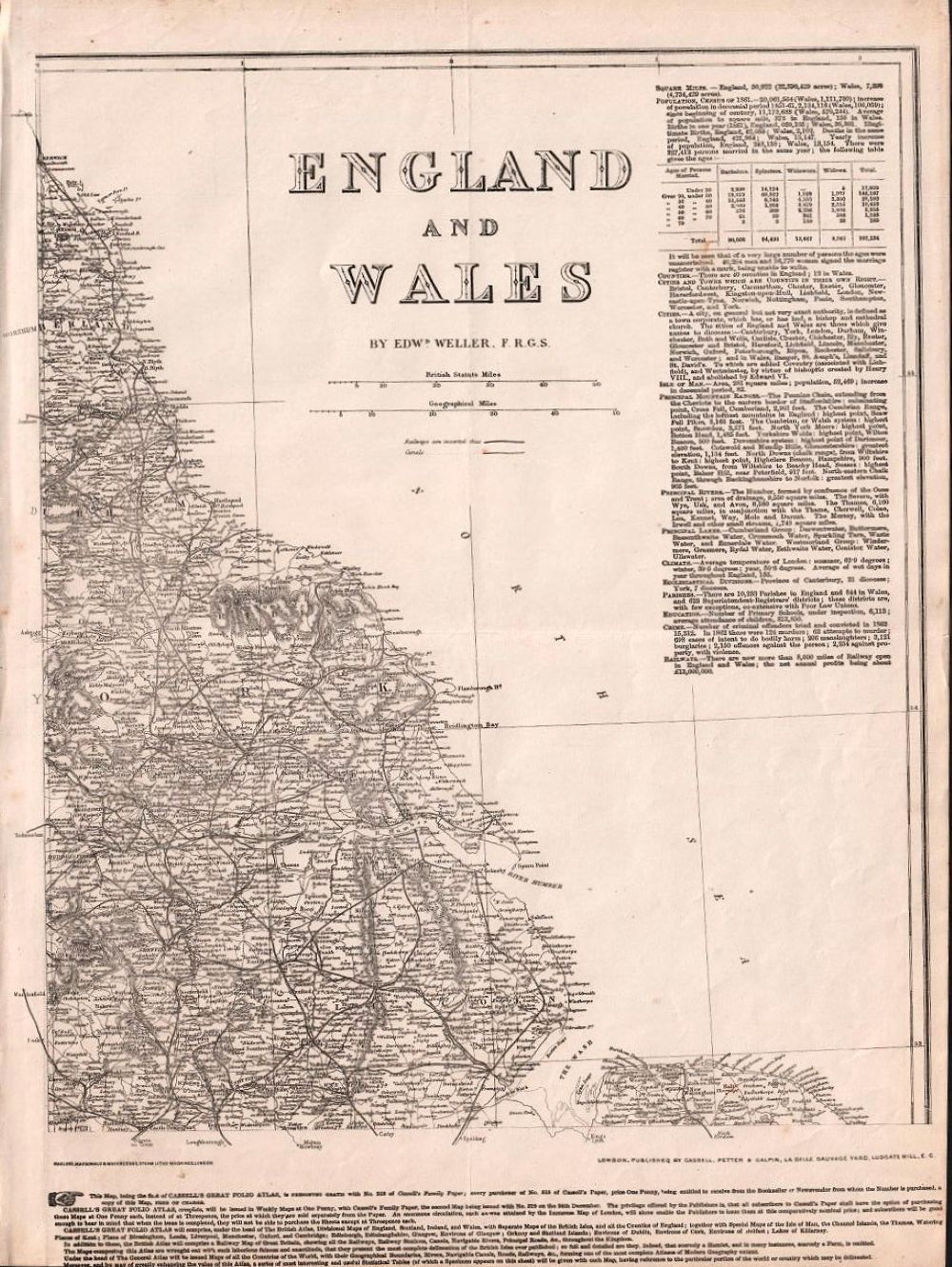 England and Wales - Edward Weller.  F.R.G.S.    (View four sections here)