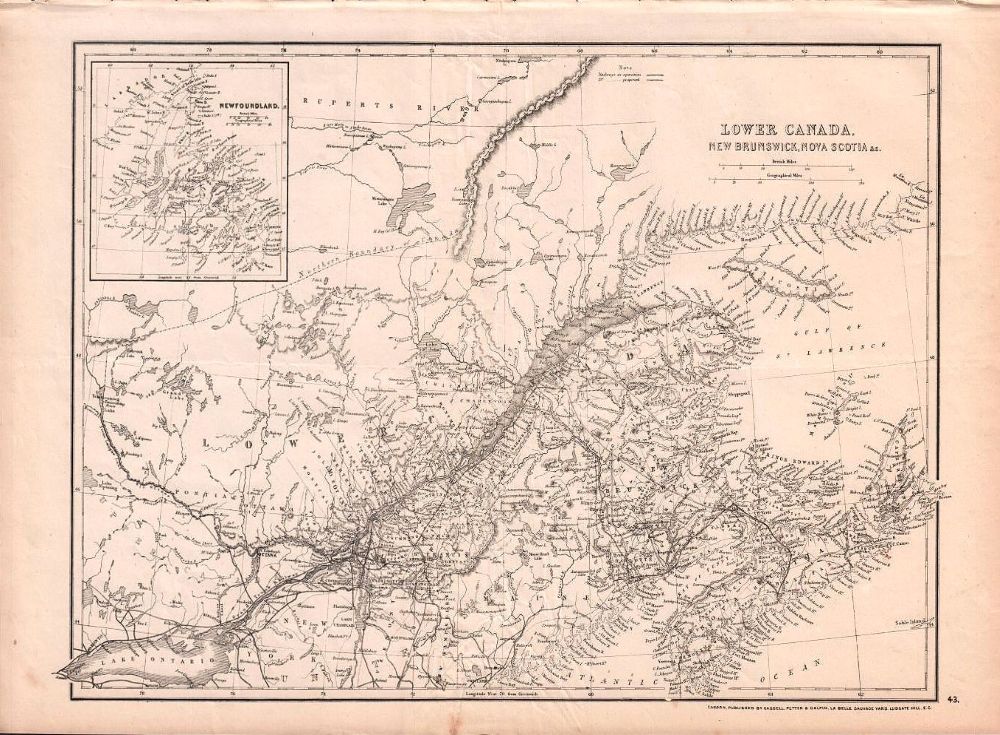 Lower Canada, New Brunswick, Nova Sctia etc.  