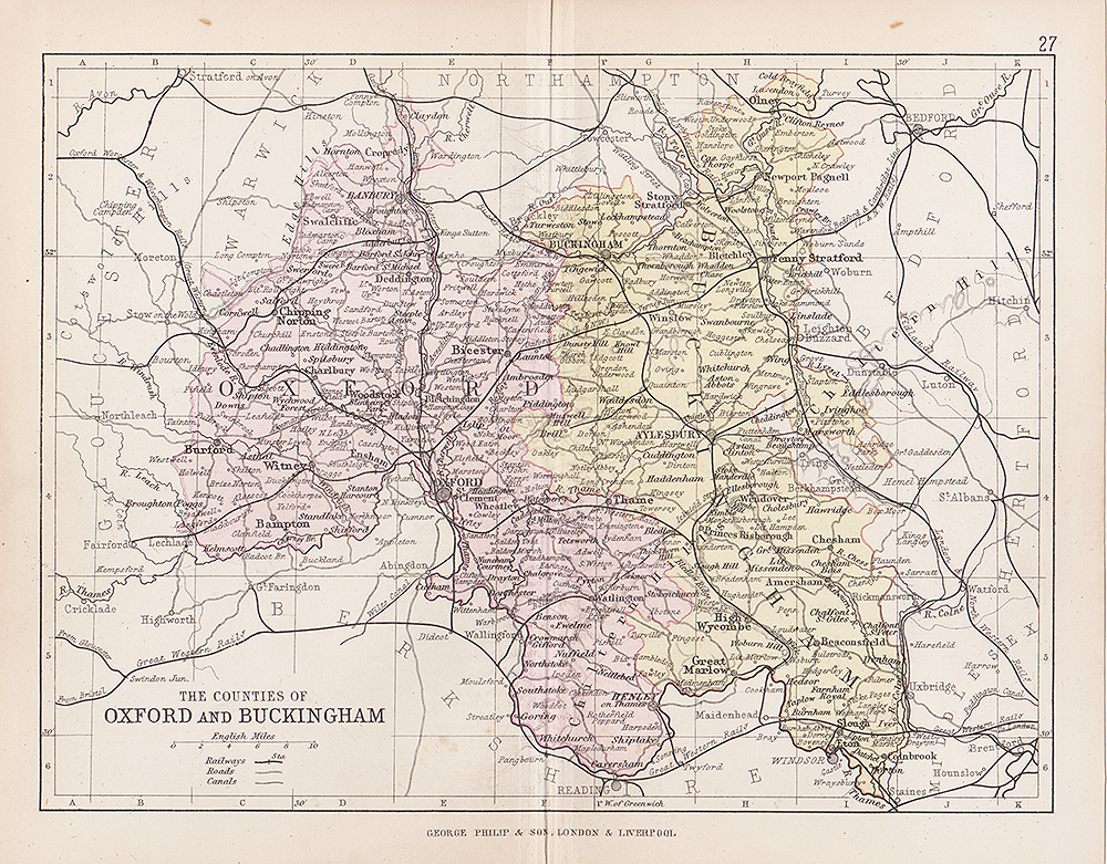 The counties of Oxford and Buckingham  -  George Philip & Son