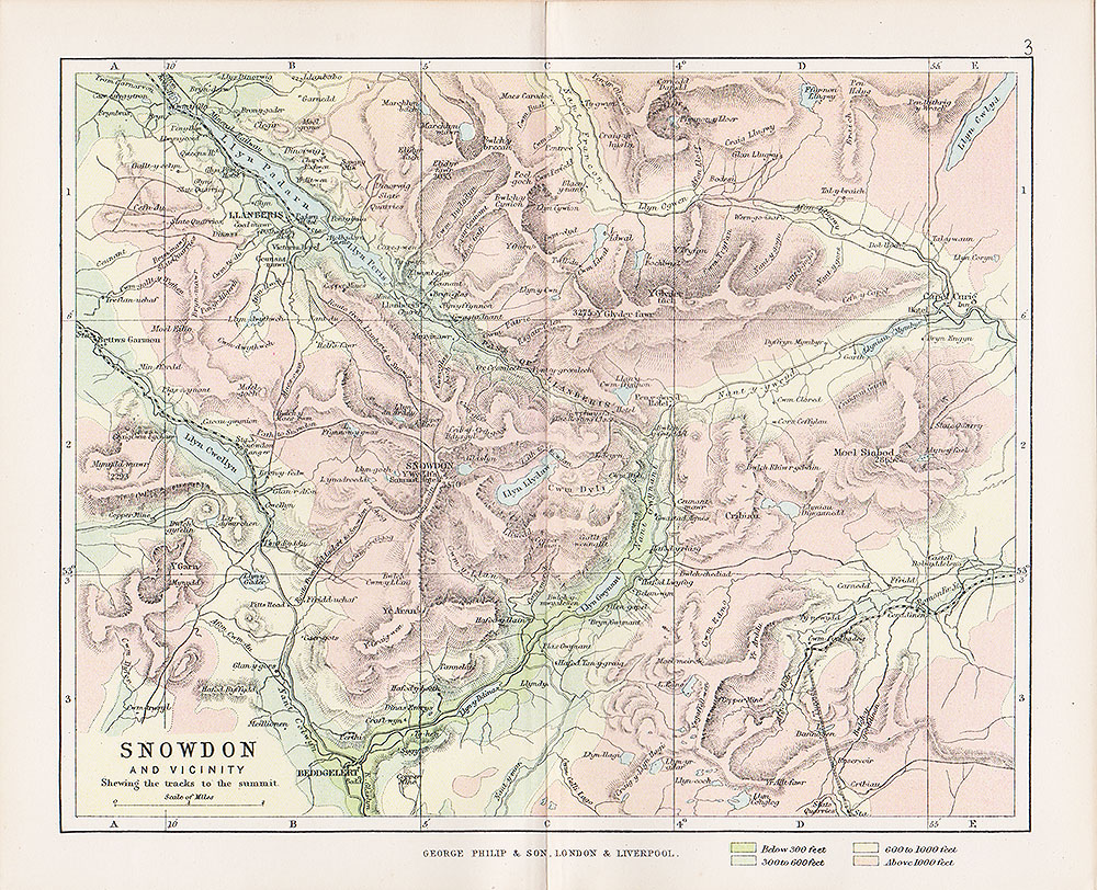 Snowdon and Vicinity Shewing the tracks to the summit - George Philips. 