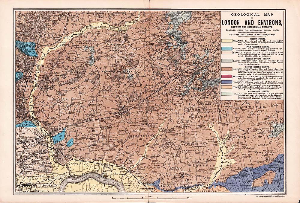 Geological Map of London and Environs  North East section 