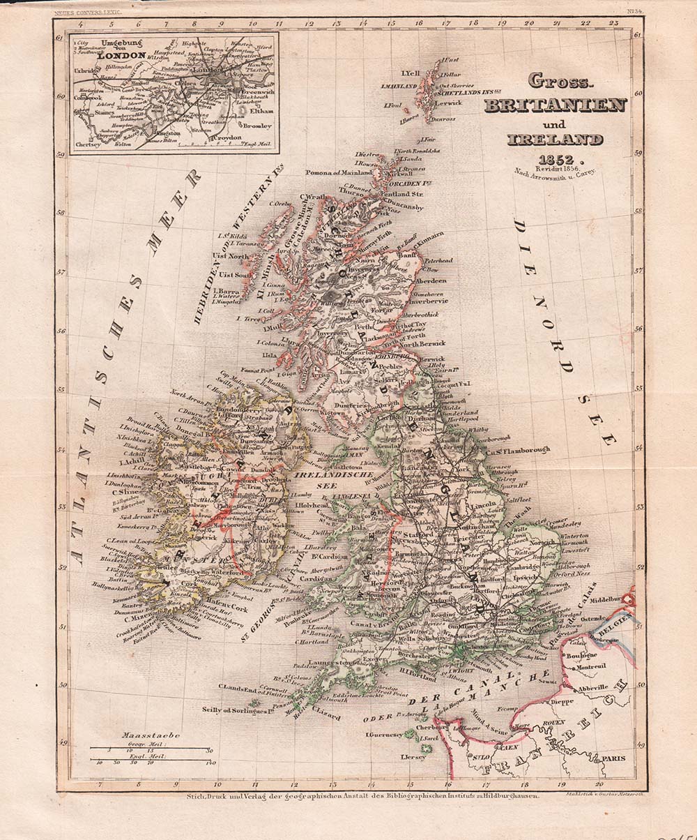 Gros Britanien und Ireland 1852.