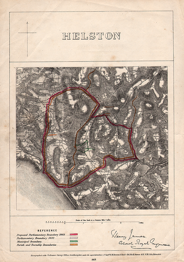 Helston Parliamentary Boundary 1868