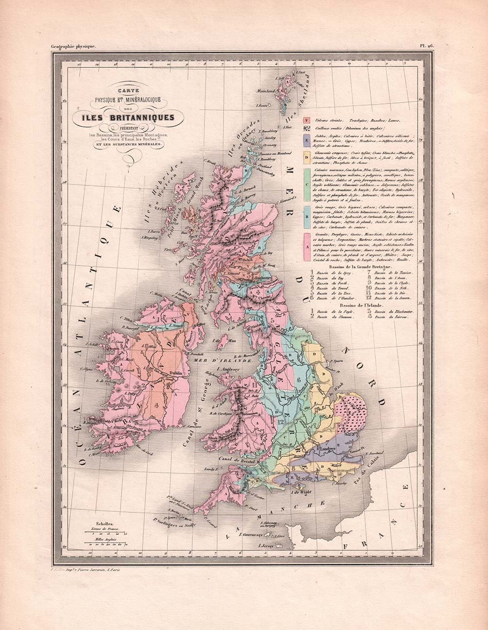 Carte Physique et Minéralogique des îles Britanniques.....