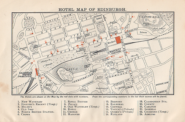 Hotel Map of Edinburgh
