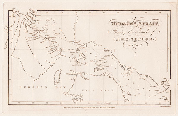 Hudson's Strait Showing the Track of HMS Terror  in 1836 - 7