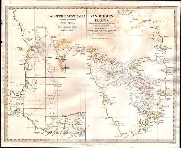 Western Australia Containing the Settlements of Swan River and King George Sound / Van-Diemen Island.   S.D.U.K.