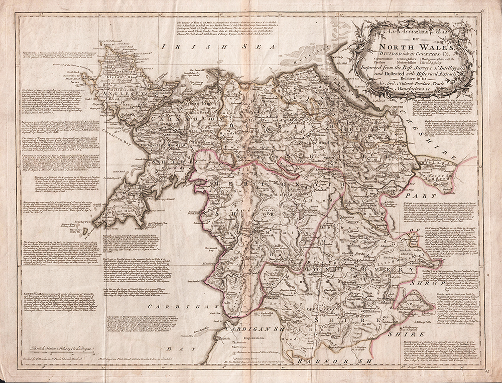 An Accurate Map of North Wales Divided into its Counties - Large English Atlas