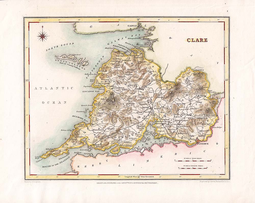 Clare  -  Lewis Atlas comprising the Counties of Ireland