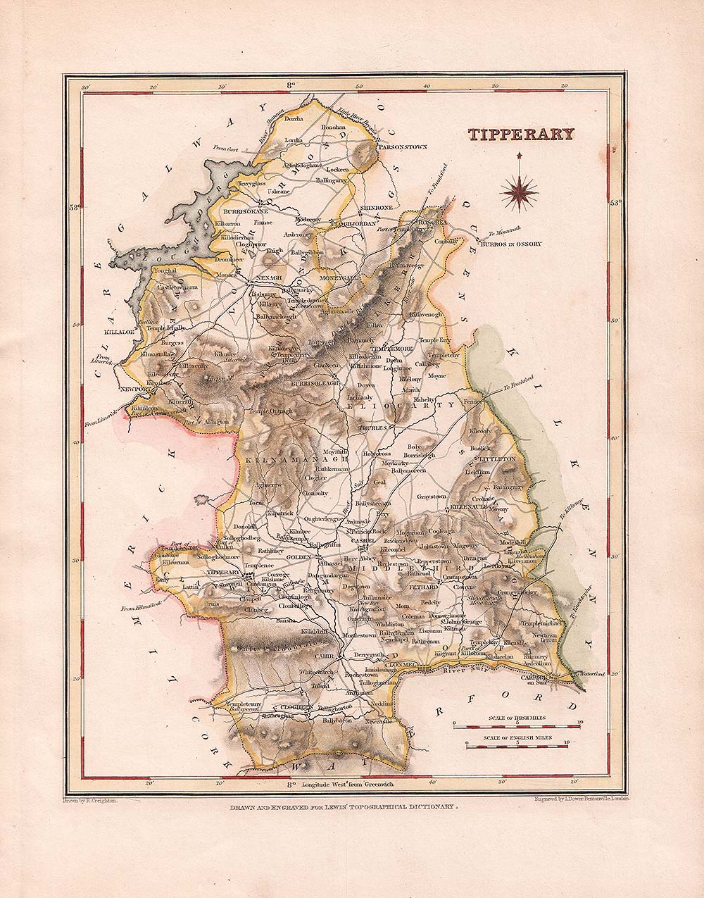 Tipperary  -  Lewis Atlas comprising the Counties of Ireland