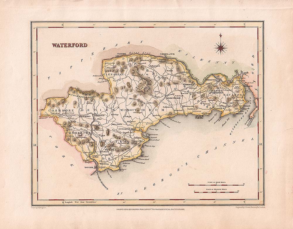 Waterford  -  Lewis Atlas comprising the Counties of Ireland