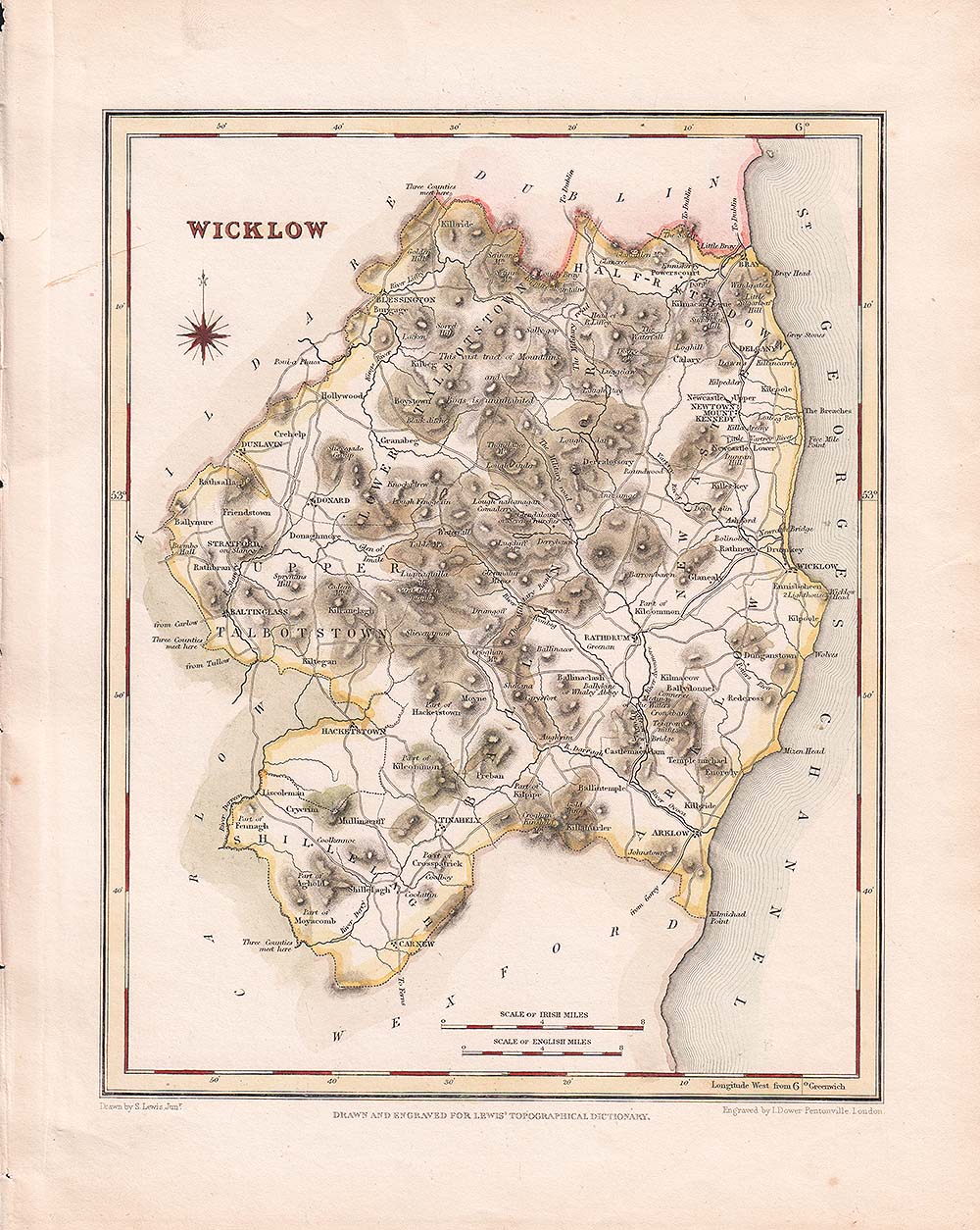 Wicklow  -  Lewis Atlas comprising the Counties of Ireland