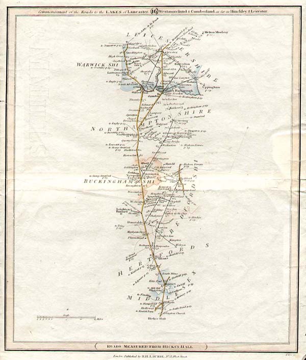 Commencement of the Roads to the Lakes of Lancaster Westmorland and Cumberland as far as Hinkley & Leicester