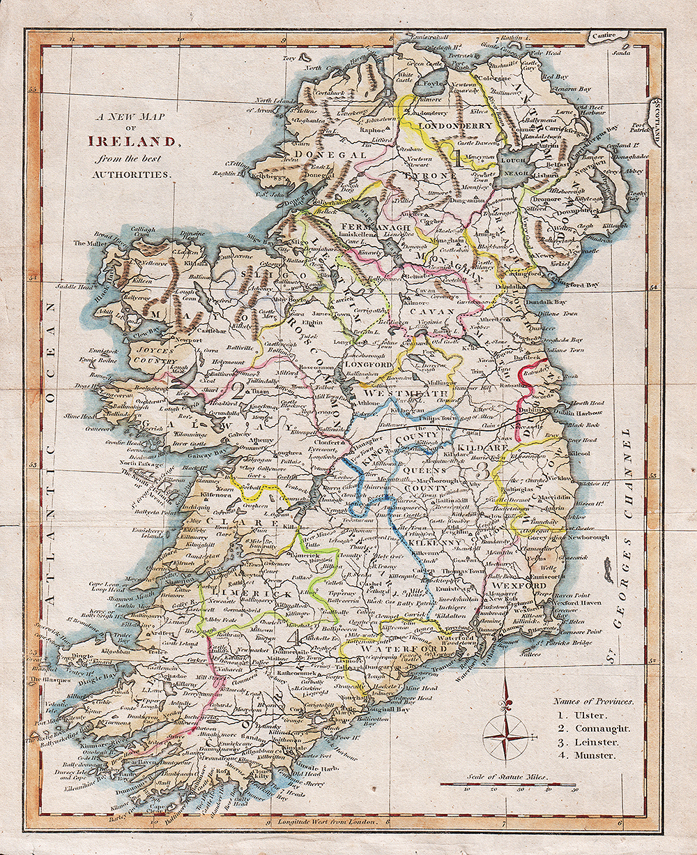 John Lodge  -  A New Map of Ireland from the best Authorities