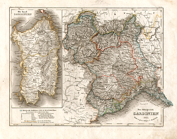 Das Königreich Sardinien 1851 Entw u gez v Major C Radefeld