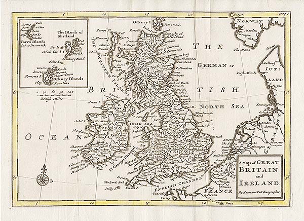A Map of Great Britain and Ireland  -  Herman Moll