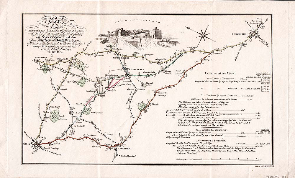 Plan of the several Turnpike Roads between Leeds and Doncaster
