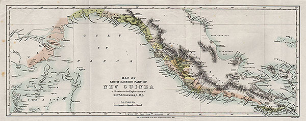 Map of the South Eastern part of New Guinea to illustrate the Explorations of Revd. J. Chalmers, L.M.S.